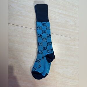 Gucci Teal and Black Logo Socks